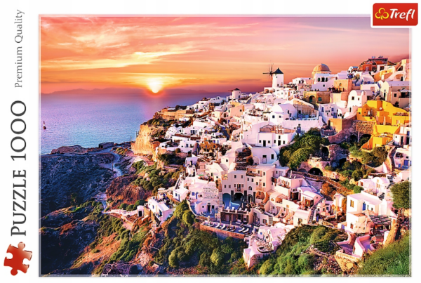 Puzzle Trefl Premium Quality 1000 elementów Zachód słońca nad Santorini Grecja
